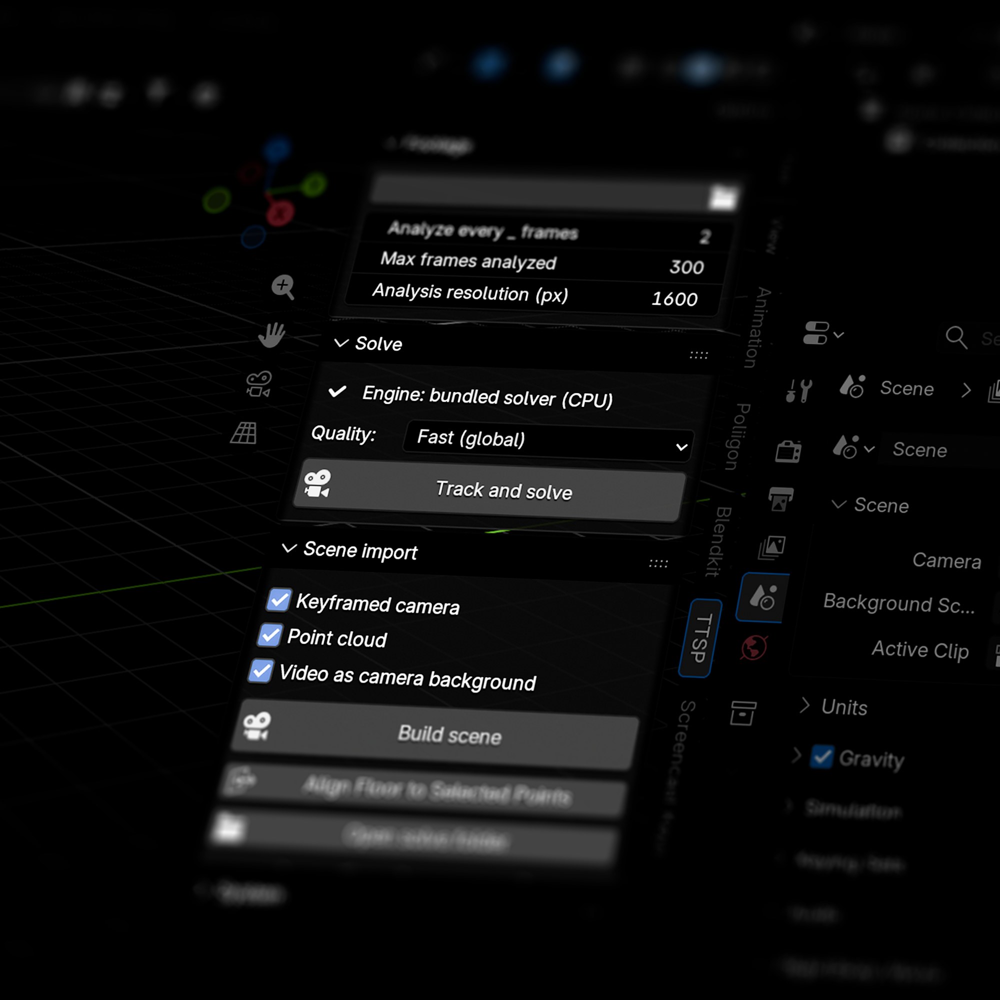 TTSP tracking solve in Blender