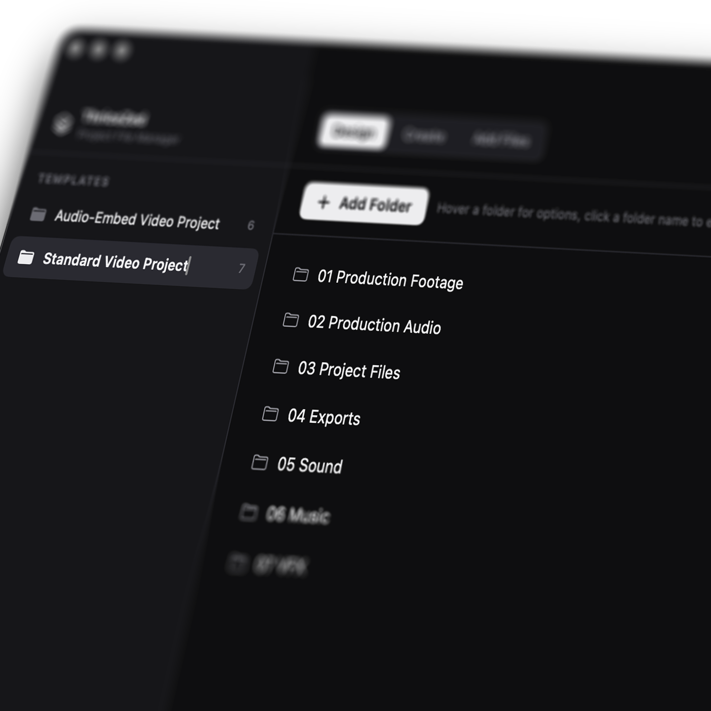 TZPFM template and folder structure view